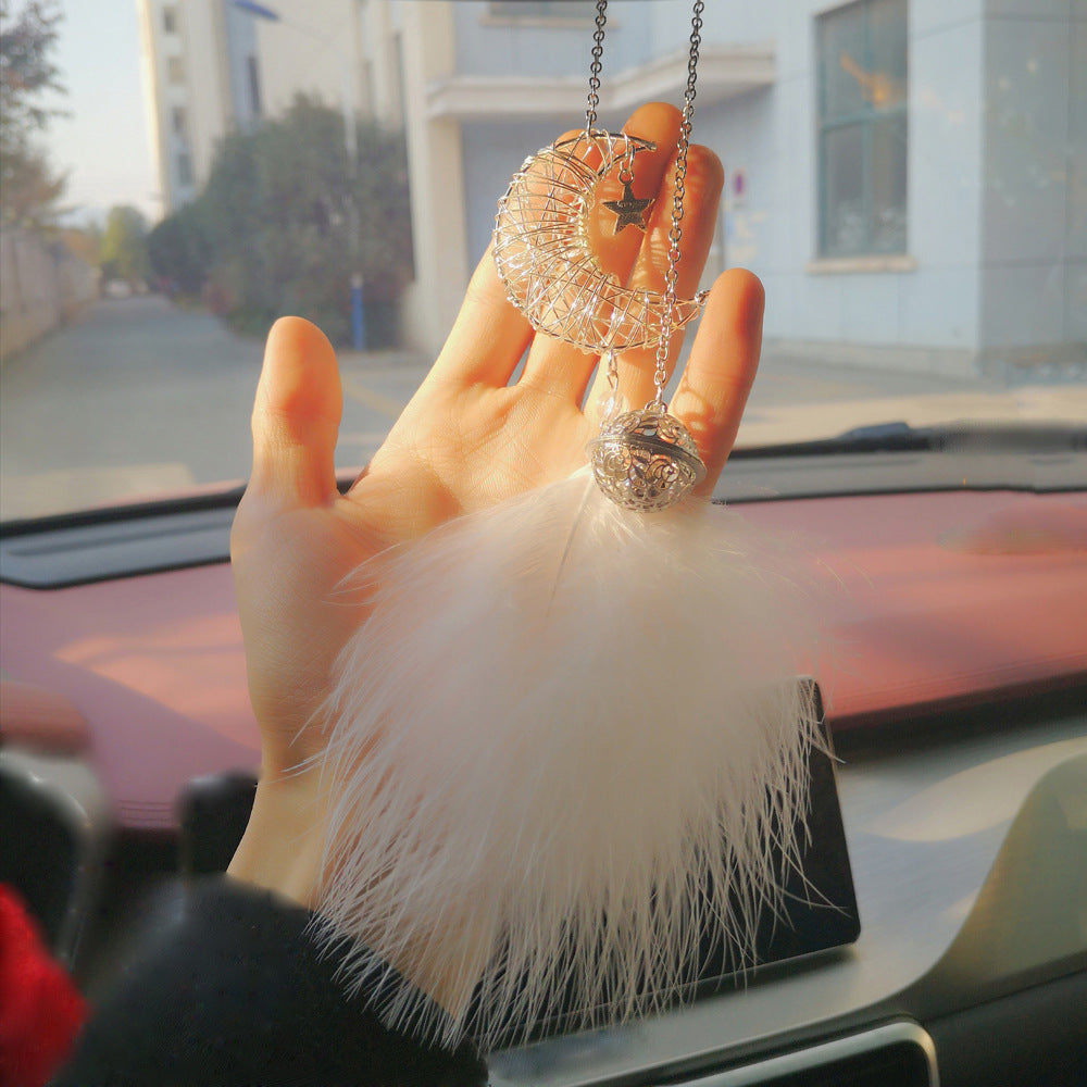 Wholesale Alloy Car Moon Feather Pendant